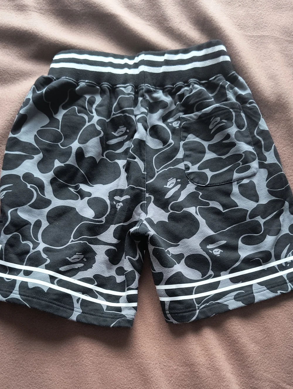 Bape Black & White Camo Logo Shorts - Picture 5 of 5